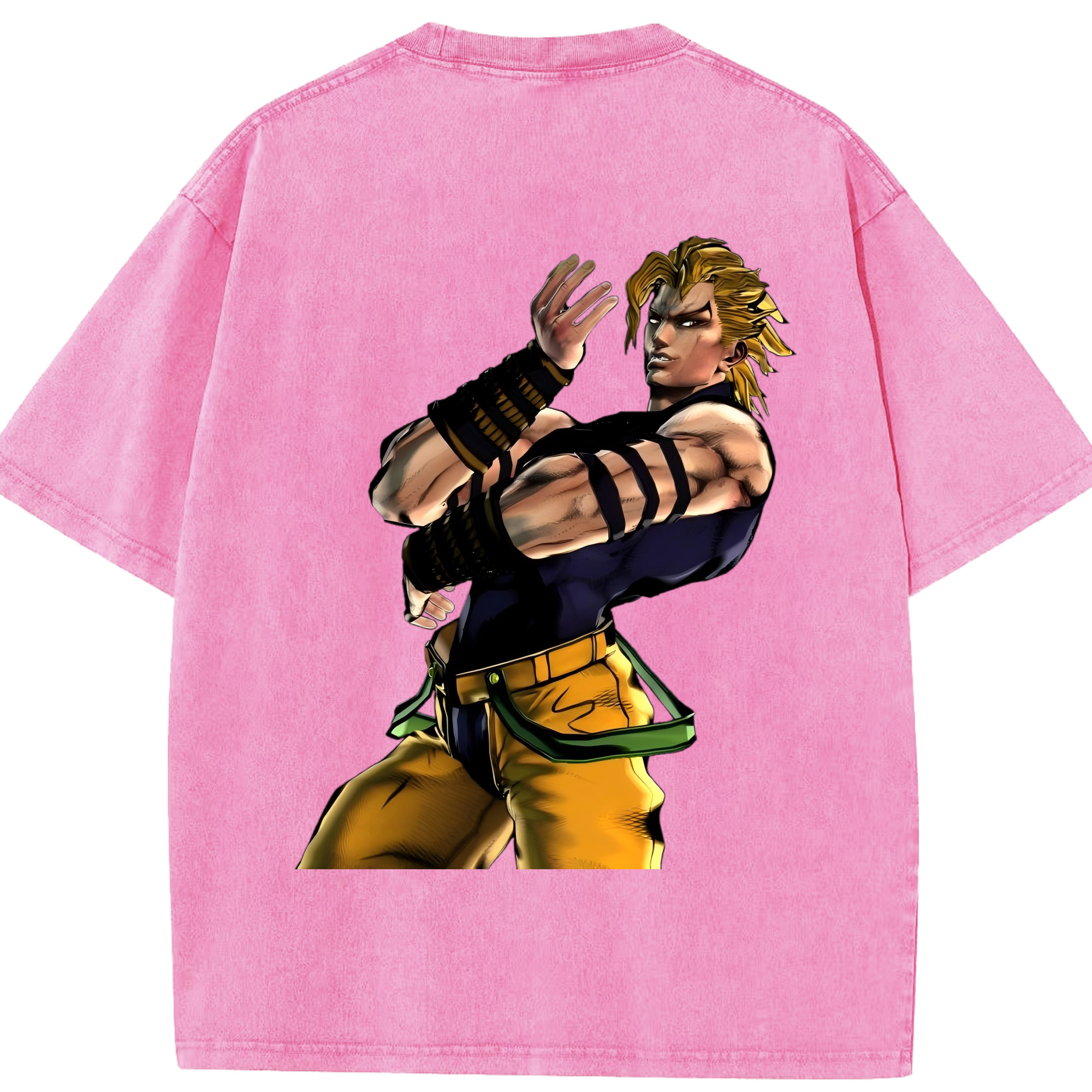 （画像用） ジョジョの奇妙な冒険 ディオ?ブランドー JoJo's Bizarre Adventure Dio Brando 綿100% ヴィンテージ風 半袖Tシャツ（背面プリント）